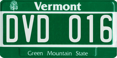VT license plate DVD016