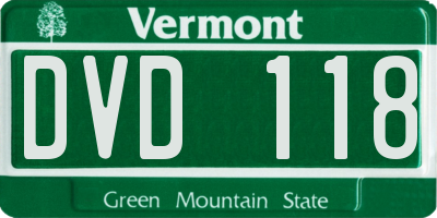 VT license plate DVD118