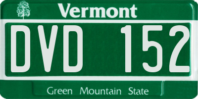 VT license plate DVD152