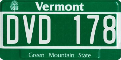 VT license plate DVD178