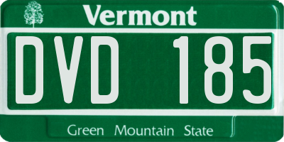 VT license plate DVD185