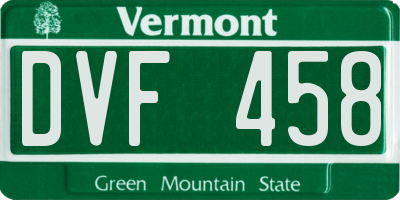 VT license plate DVF458