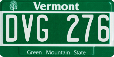 VT license plate DVG276