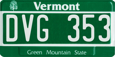 VT license plate DVG353