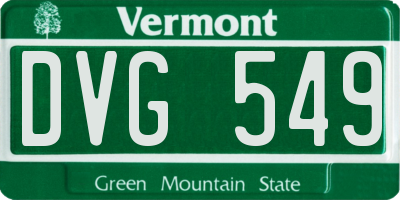 VT license plate DVG549