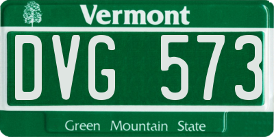 VT license plate DVG573