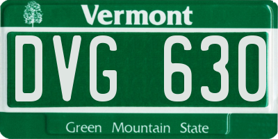 VT license plate DVG630