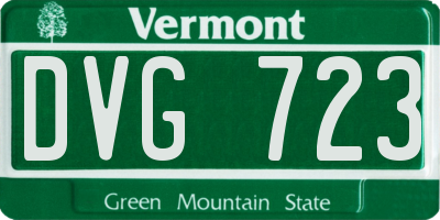 VT license plate DVG723