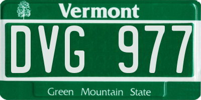 VT license plate DVG977