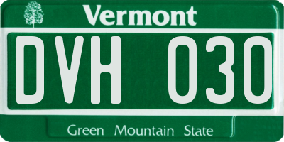 VT license plate DVH030