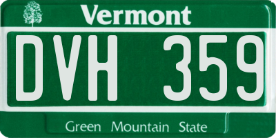 VT license plate DVH359