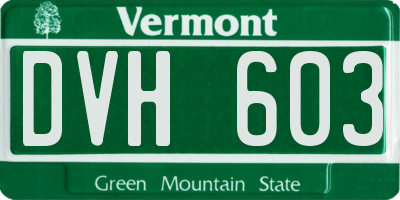 VT license plate DVH603