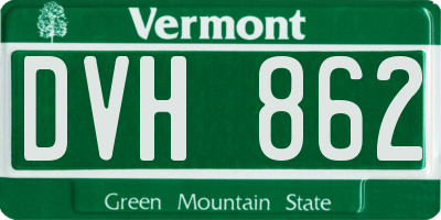 VT license plate DVH862