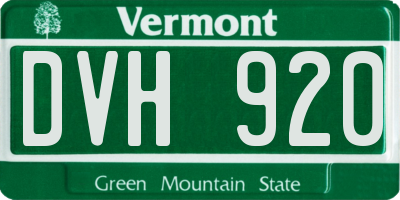 VT license plate DVH920