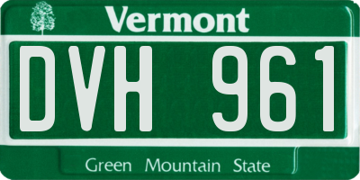 VT license plate DVH961