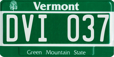 VT license plate DVI037