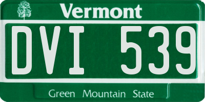 VT license plate DVI539