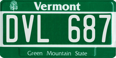 VT license plate DVL687