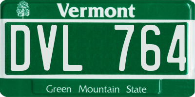 VT license plate DVL764