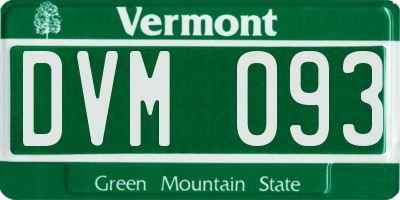 VT license plate DVM093