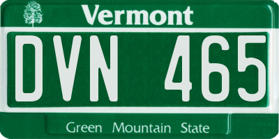 VT license plate DVN465
