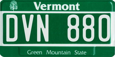 VT license plate DVN880