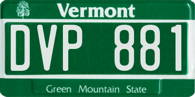 VT license plate DVP881