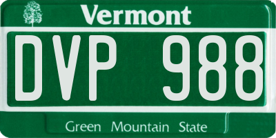 VT license plate DVP988