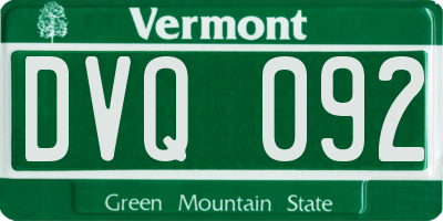 VT license plate DVQ092