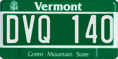 VT license plate DVQ140