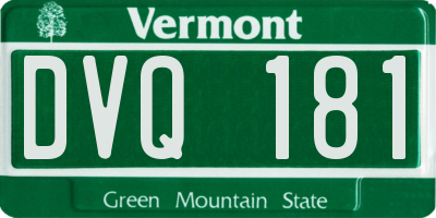 VT license plate DVQ181