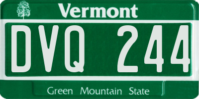 VT license plate DVQ244