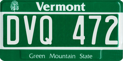 VT license plate DVQ472