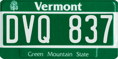 VT license plate DVQ837