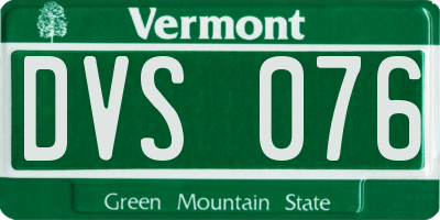 VT license plate DVS076