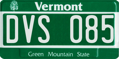 VT license plate DVS085