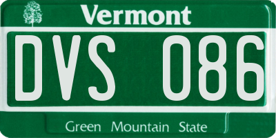 VT license plate DVS086