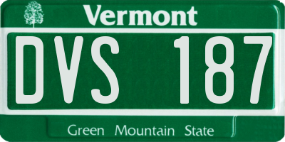 VT license plate DVS187