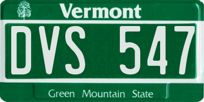 VT license plate DVS547