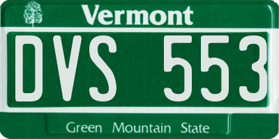 VT license plate DVS553