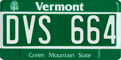 VT license plate DVS664
