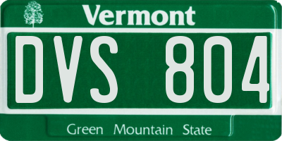 VT license plate DVS804