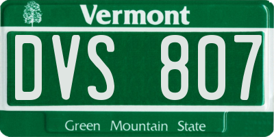 VT license plate DVS807