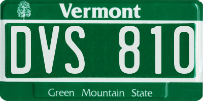 VT license plate DVS810