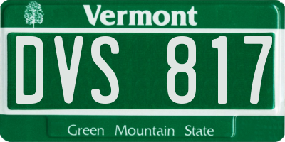 VT license plate DVS817