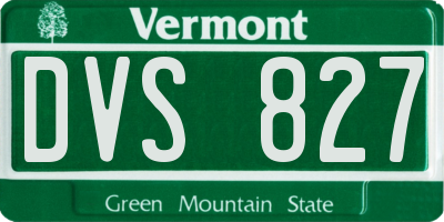 VT license plate DVS827