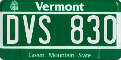 VT license plate DVS830