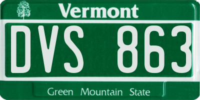 VT license plate DVS863