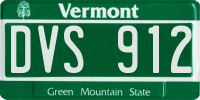 VT license plate DVS912