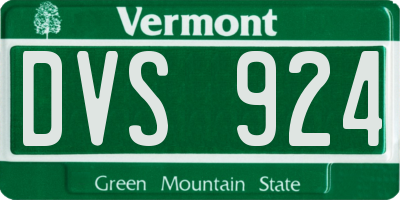 VT license plate DVS924